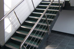 Interior stainless steel staircase