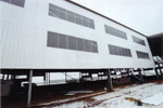 The factory building, showing the wall cladding and tranlucent sheeting