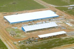 The shrimp processing plant, aerial view